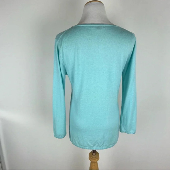 Kier + J Cashmere Sweater Aqua Blue Size XL - Picture 2 of 5